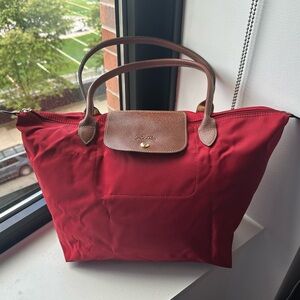 Longchamp Le Pliage Large Nylon Shoulder Tote Red